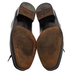 Pre Owned Louis Vuitton Black Damier Leather Derby Moccasins Size 41