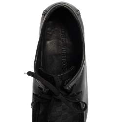 Pre Owned Louis Vuitton Black Damier Leather Derby Moccasins Size 41