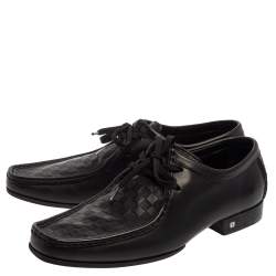 Pre Owned Louis Vuitton Black Damier Leather Derby Moccasins Size 41