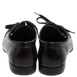 Pre Owned Louis Vuitton Black Damier Leather Derby Moccasins Size 41