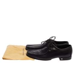 Pre Owned Louis Vuitton Black Damier Leather Derby Moccasins Size 41