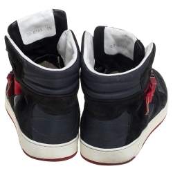 Pre Owned Louis Vuitton Black/Grey Suede And Nylon Slipstream Sneakers Size 40.5