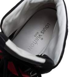 Pre Owned Louis Vuitton Black/Grey Suede And Nylon Slipstream Sneakers Size 40.5