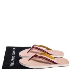 Pre Owned Louis Vuitton Multicolor Nylon Bahia Flip Flops Flat Thong Sandals Size 41