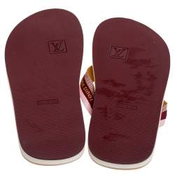 Pre Owned Louis Vuitton Multicolor Nylon Bahia Flip Flops Flat Thong Sandals Size 41