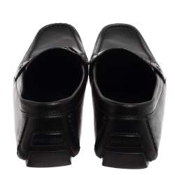 Pre Owned Louis Vuitton Black Leather Monte Carlo Slip On Loafers Size 44