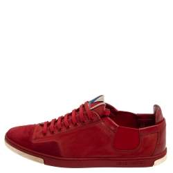 مملوكة مسبقًا Louis Vuitton Red Suede And Leather Slalom Sneakers Size 42