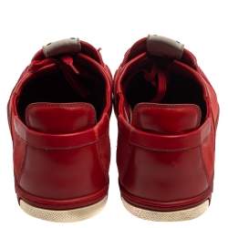 مملوكة مسبقًا Louis Vuitton Red Suede And Leather Slalom Sneakers Size 42