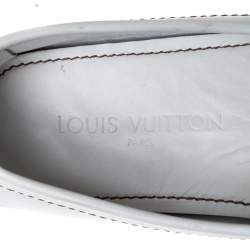 Pre Owned  Louis Vuitton White Leather Monte Carlo Loafers Size 42