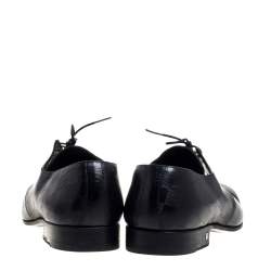 Pre Owned Louis Vuitton Black Damier Embossed Leather Lace Up Oxfords Size 42