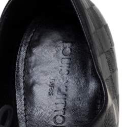 Pre Owned Louis Vuitton Black Damier Embossed Leather Lace Up Oxfords Size 42