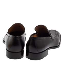 Pre Owned حذاء لوفرز لوي فيتون جلد أسود بالشعار مثقب سليب أون مقاس 40