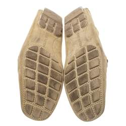 Pre Owned حذاء لوفرز لوي فيتون مونت كارلو سويدي بيج مقاس 44.5