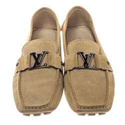 Pre Owned حذاء لوفرز لوي فيتون مونت كارلو سويدي بيج مقاس 44.5
