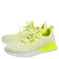 Pre Owned Louis Vuitton Neon Yellow Knit Fabric V.N.R Sneakers Size 41