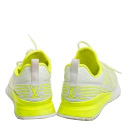 Pre Owned Louis Vuitton Neon Yellow Knit Fabric V.N.R Sneakers Size 41