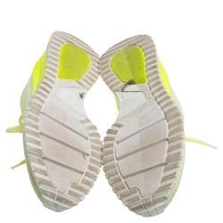 Pre Owned Louis Vuitton Neon Yellow Knit Fabric V.N.R Sneakers Size 41