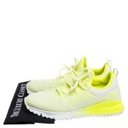 Pre Owned Louis Vuitton Neon Yellow Knit Fabric V.N.R Sneakers Size 41