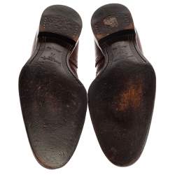 Pre Owned Louis Vuitton Brown Leather Tassel And Brogue Detail Loafers Size 41.5