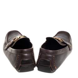 Pre Owned Louis Vuitton Brown Leather Monte Carlo Loafers Size 44
