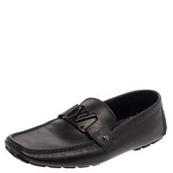 مملوكة مسبقًا Louis Vuitton Black Leather Monte Carlo Loafers Size 43