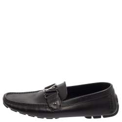 مملوكة مسبقًا Louis Vuitton Black Leather Monte Carlo Loafers Size 43