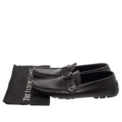 مملوكة مسبقًا Louis Vuitton Black Leather Monte Carlo Loafers Size 43