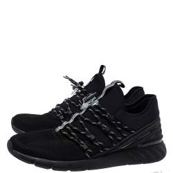 Louis Vuitton Black Mesh And Fabric Fastlane Lace Up Sneakers Size 44