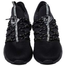 Louis Vuitton Black Mesh And Fabric Fastlane Lace Up Sneakers Size 44