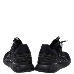 Louis Vuitton Black Mesh And Fabric Fastlane Lace Up Sneakers Size 44