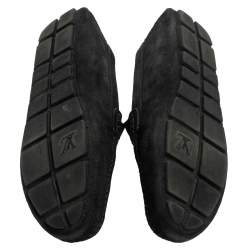 مملوكة مسبقًا حذاء لوفرز لوى فيتون بينى شاد سويدى نقش دامييه أزرق داكن مقاس 43