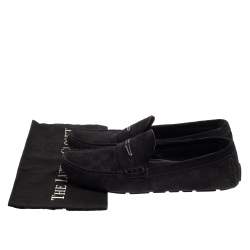 مملوكة مسبقًا حذاء لوفرز لوى فيتون بينى شاد سويدى نقش دامييه أزرق داكن مقاس 43