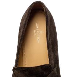 مملوكة مسبقًا حذاء لوفرز لوى فيتون سليب أون سان جيرمان سويدى بنى مقاس 43