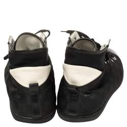 Pre Owned Louis Vuitton Black Damier Coated Canvas And Leather Sneakers Size 44