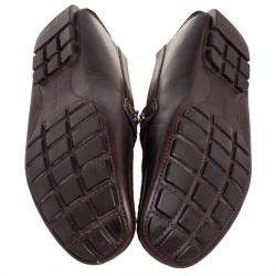 مملوكة مسبقًا حذاء لوفرز لوى فيتون سليب أون مونت كارلو جلد بنى داكن مقاس 45