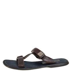 Pre Owned Louis Vuitton Brown Leather Sandals  Size 44