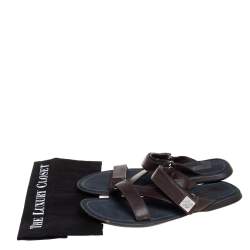 Pre Owned Louis Vuitton Brown Leather Sandals  Size 44
