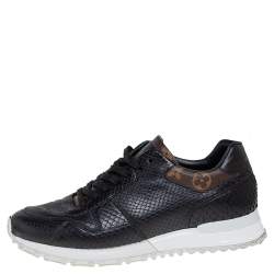 Louis Vuitton Black/Brown Python and Monogram Canvas Sneakers Size 42.5