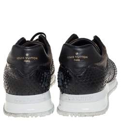 مملوكة مسبقًا Louis Vuitton Black Python and Monogram Canvas Run Away Low Top Sneakers Size 40