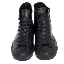 Louis Vuitton Black Leather Tattoo Trainer Boots Size 43
