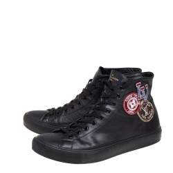Louis Vuitton Black Leather Tattoo Trainer Boots Size 43