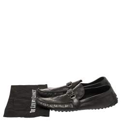 مملوكة مسبقًا حذاء موسكينز لوى فيتون هوكينهايم داميه إنفينى جلد أسود مقاس 43