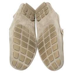 Pre Owned حذاء لوفرز لوي فيتون مونت كارلو سويدي رصاصي مقاس 45.5