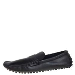 Pre Owned حذاء لوفرز لوى فيتون درايفينغ جلد أسود مقاس 45