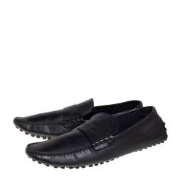 Pre Owned حذاء لوفرز لوى فيتون درايفينغ جلد أسود مقاس 45