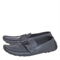 Pre Owned Louis Vuitton Grey Leather Monte Carlo Loafers Size 46