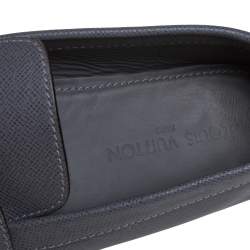 Pre Owned Louis Vuitton Grey Leather Monte Carlo Loafers Size 46