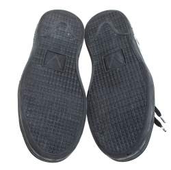 مملوكة مسبقًا Louis Vuitton Black Croc Embossed Leather Front Row Lace Up Sneakers Size 40