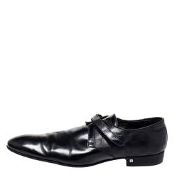 Louis Vuitton Black Damier Leather Velcro Loafers Size 47
