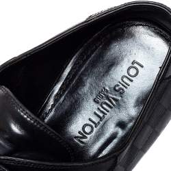 Louis Vuitton Black Damier Leather Velcro Loafers Size 47